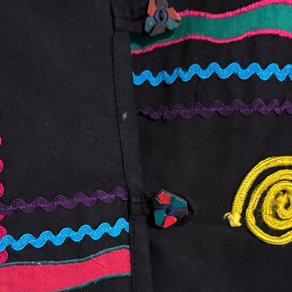 Vtg New Directions Women Funky colorful Abstract embroidered blazer jacket Small - Picture 5 of 8